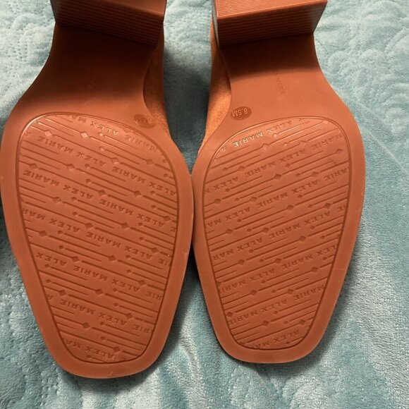 Alex Marie Women's Farin Loafer Pilgrim Heels , Shoes Brown Leather Suede Sz 8.5 - Picture 11 of 16